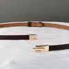 Cinturón de Cuero de Venta Directa Transfronteriza, Cuero Genuino, Sencillo y Moderno, Cinturón Delgado Versátil para Combinar con Faldas y Suéteres, Cadena Decorativa para la Cintura Coreana