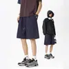 Shorts Casuales de Secado Rápido de Seda de Hielo Estilo Americano para Hombre y Mujer, Verano Delgados para Baloncesto y Deportes, Tres Cuartos Holgados Tipo Cargo