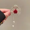 Accesorios de Año Nuevo, Lazos Festivos para el Cabello, Diademas Exquisitas, Tocados, Serie Roja de Otoño e Invierno, Pinzas para el Cabello Estilo Chino, Pasadores para el Cabello de Mujer, Adornos para el Cabello