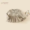 Roupas Infantis Meninas Estilo Outono Camisa Boneca 2026 Primavera e Outono Novas Meninas Bebê Estilo Coreano Moda Saia Curta Meninas Classe A Tops 3