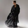 Saia Longa Preta Sexy de Renda Transparente de Cintura Alta para Mulheres, Moda Europeia e Americana Verão 2026 Saia Longa de Tela