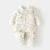 Macacão de Bebê para Meninas, Novo Estilo Outono e Inverno, Algodão Acolchoado, Roupa de Algodão Engrossada e Quente para Meninos