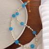 Collar de Perlas Shijia Blancas Frías Color Azul Mar Roca de Cuarzo Jade Gipsófila Cadena para Clavícula Collar Cadena