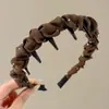 Faixa de Cabeça Floral Dentada Doce para Mulheres, Uso Diário ao Ar Livre, Faixa de Cabelo com Fita Superior de Caveira Alta, Prendedor de Cabelo Integrado, Acessório de Cabelo