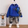 Traje de suéter con estampado de oso de muñeca de primavera y otoño para niños 2024 Nuevo estilo coreano guapo niño transfronterizo ropa de moda para niños