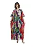 Vestido Largo Estampado de Cuello en V Estilo Bohemio Nuevo 2026, Cubre-traje Holgado Protector Solar, Vestido para Vacaciones en la Playa