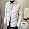Jaqueta de Penas Masculina Tangkezher Outono e Inverno com Gola Reversível, Fashion, Versátil, Solta, Casual, Casaco Quente para Homens Venda por Atacado