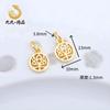 Frisado com preservação de cor 18K ouro envolto colar pingente sorte pingente diy pulseira trançada acessórios de corda