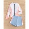 Traje de Buceo Nuevo 2024 para Mujer de Manga Larga Traje de Natación Protector Solar Dividido con Cremallera Traje de Snorkel traje Recoge Adelgazante y Ligero