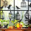 Decoración para Fiesta de Halloween Jaula de Pájaros Negra Brillante Decoración Colgante para Ventana Decoración para Fiesta de Halloween