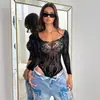 Lencería brillante y seductora, estilo transfronterizo europeo y americano, body sexy de malla con diseño de corte, jacquard de red de pesca, nueva colección al por mayor