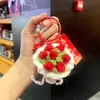2026 Año Nuevo Ramo de Hilo Llavero Creativo Hecho a Mano Crochet Pequeño Regalo de Año Nuevo Exquisita Caja de Regalo de Año Nuevo