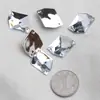Costura Manual DIY Pedraria Irregular Acrílica com Fundo Plano Conjunto de Pedrarias para Vestido de Noiva Feito à Mão com Furo