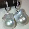 Pendientes Grandes Irregulares de Perlas Barrocas Hechos a Mano Exagerados Estilo Francés, Dulces y Frescos, Sencillos y Elegantes para Mujer