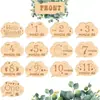 Letrero de Madera con Forma de Nube para Meses, Hito Transfronterizo para Bebés y Niños Pequeños, Placa de Madera Conmemorativa del Cumpleaños del Mes Completo, Anuncio de Nacimiento