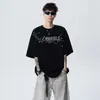 Camiseta de Manga Corta de Algodón Puro para Hombre, Moda Ins de Verano Estilo High Street Americano, Camiseta Versátil de Media Manga para Parejas, Tops Casuales