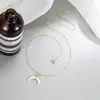 Colar Lua com Concha do Mar Novo 2022: Exquisita Corrente para Clavícula de Luxo Leve Estilo Francês com Toque de Alto Padrão, Design Exclusivo