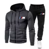 Cardigan com Zíper Transfronteiriço Suéter Casual com Estampa BMW Conjunto Sudadore com Capuz Tendência Marca Masculino para Corrida ao Ar Livre