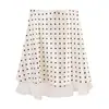 Falda Midi de Corte A Única y Elegante de Feiyuan para Mujer, Nueva Moda de Verano, Falda de Satén con Estampado de Lunares Simple y Versátil