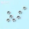 Anillo espaciador de plata S925 con cuentas redondas, engranaje de plata, junta de rueda retro, estrella, pulsera DIY, accesorios de plata