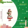 2D 8 Piezas Navidad Niña Sosteniendo Flores Adornos de Madera Árbol de Navidad Hogar Oficina Decoración Colgante