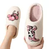 E-commerce Transfronteiriço Casa Pantufas de Algodão Fofas de Desenho Animado para Mulheres, Pantufas de Algodão de Inverno para Homens e Mulheres, Pantufas de Algodão Quentes com Solado Grosso para Casais
