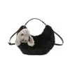 Bolsa Fofa Feminina 2026 Outono/Inverno Nova Grande Capacidade Ombro Único Bolsa de Axila Tendência Moda Versátil Bolsa Transversal de Pelúcia