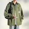 Camisa de Trabajo de Manga Larga Versátil de Estilo Hong Kong de Moda Otoño Invierno para Hombre Adolescente Universidad Textura Casual Holgada para Hombre