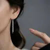 Aretes de Trigo Temperamento para Mujer, Regalos de Estilo Chino Literario y Artístico, Exquisitos Aretes de Borla de Cadena Larga, Aretes Super Brillantes de Cola de Fénix