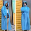 Puños de alta elasticidad, no desechables, engrosados y alargados, a prueba de lluvia para todo el cuerpo, portátil, poncho de lluvia empaquetado individualmente, impermeable