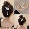 Novo Estilo Chinês Novo Clipe de Cabelo Bola de Flores Feminino Asas Borla Fivela de Rabo de Cavalo Parte de Trás da Cabeça Adorno de Cabelo