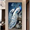 Pintura Decorativa Moderna de Lujo Ligero de Pavo Real Rica y Auspiciosa para Recibidor Directamente Frente a la Puerta Pintura de Pared Sencilla y Grandiosa de Fénix para Pasillo