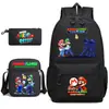 Mochila Estojo de Lápis Bolsa de Ombro Personagem Popular de Jogo Conjunto de Três Peças Lona Mochila Escolar