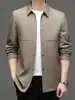 Jaqueta de negócios casual leve de luxo para primavera e outono masculina, casaco fino de comprimento médio moderno para homens de meia-idade, estilo pai