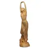 Talla de Madera de Tuyo Taihang Niña de Principios de Primavera Levantando la Mano Adornos Talla de Madera Maciza Artesanías Accesorios de Escritorio para Sala de Estar del Hogar