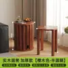 Banqueta de Madeira Maciça para Uso Doméstico, Empilhável com Rodas, Banqueta Empilhável com Armazenamento, Banqueta Reserva para Convidados, Banqueta Redonda Estilo Chinês Novo