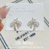 Pendientes de Corazón con Lazo y Estrella Estilo Dulce para Mujer, Pendientes Simples y de Moda de Lujo Ligero, Accesorios para Orejas Versátiles Super Brillantes de Nicho