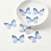 Acessórios de Borboleta Simulada de Camada Dupla DIY Feito à Mão Estéreo Borboleta Pequena Decorações para Roupas Tecido Acessórios de Borboleta Simulada