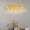 Lustre de cristal moderno para villa, em formato de galho, para sala de jantar, simples e luxuoso, quarto luxuoso, sala de estar, hall de estilo artístico francês
