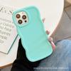Nueva funda transfronteriza para teléfono Apple 15 Macaron con dibujos animados para iPhone 13 con patrón de ondas y material de muñeca.