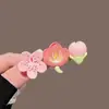 Presilha de Cabelo Flor Orquídea Borboleta Atmosfera Super Feérica para Mulheres, Presilha Lateral Bico de Pato Estilo Floresta, Acessório Estilo Feriado para Penteado no Topo da Cabeça