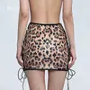 Novo Vestido Cadarço Estampa Leopardo da Rose Cloud para Meninas Descoladas e Socialites, Saia Bodycon Brilhante Cheia de Lantejoulas para Balada, Saia Curta, Meia Saia