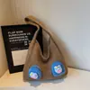 Bolso de Lana de Monstruo de Boca Grande Tejido para Mujer 2025 Nuevo El Más Fácil de Combinar Bolso de Hombro de Gran Capacidad Estilo Perezoso Bolso Relleno