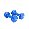 Mancuernas macizas de hierro fundido para equipo de entrenamiento de fuerza en el gimnasio, mancuernas antideslizantes para el hogar de mujeres, mancuernas recubiertas de colores
