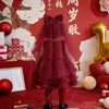 Véu para Sessão de Fotos Infantil Peça de Cabeça para Festa de Aniversário de Princesa Vinho Acessórios de Foto Super Fada Laço Estilo Estúdio