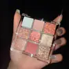 Muge Leen Paleta de Sombras de Ojos de Nueve Colores Mate Perlado Polvo Ahumado Rosa Color Melocotón Tierra Color Té con Leche Asequible Paleta de Sombras de Ojos Ins