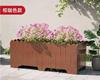 Maceta de madera anticorrosiva para flores, para exteriores, para balcón, estanque, cubo para flores, maceta blanca para patio, rectangular grande