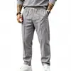26 Amazon TK AliExpress Verano Europeo y Americano Hombre Hip-Hop Transpirables Lino Holgados Casual Deportivos Pantalones Venta al por Mayor