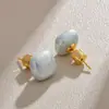 Pendientes de Botón Cuadrados de Perla Populares de Influencer de Moda Pendientes Versátiles Exquisitos Pendientes de Diseño de Nicho de Perla de Pan de Alto Nivel