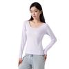Blusa Térmica Feminina Gola Quadrada em Modal Lenzing Fina para Outono 7A Antibacteriana com Efeito Emagrecedor Camada Base para Mulheres